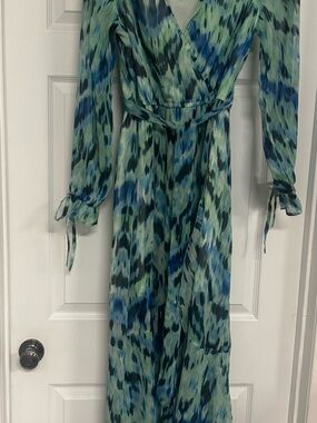 Kendall & Kylie Teal and Blue Maxi Dress NWT